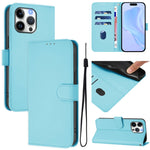 Capa de telemóvel em pele cor sólida com sensação de pele e cordão, para iPhone Air, para iPhone 16 Pro Max