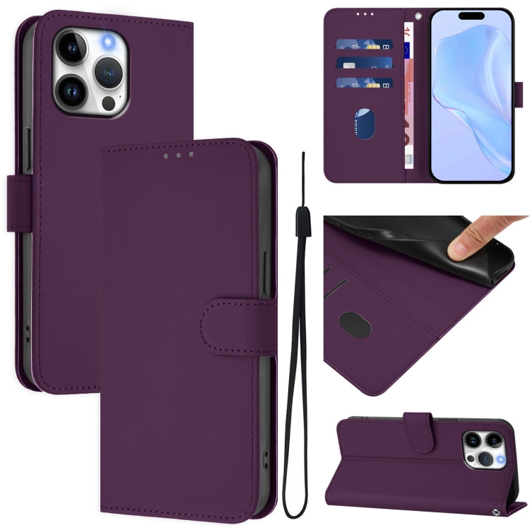 Capa de telemóvel em pele cor sólida com sensação de pele e cordão, para iPhone Air, para iPhone 16 Pro Max