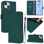 Capa de Telefone em Pele de Cor Sólida com Sensação de Pele e Cordão, Para iPhone 14 / 13, Para iPhone 14 Pro