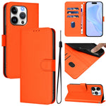 Capa de Telefone em Pele de Cor Sólida com Sensação de Pele e Cordão, Para iPhone 14 / 13, Para iPhone 14 Pro