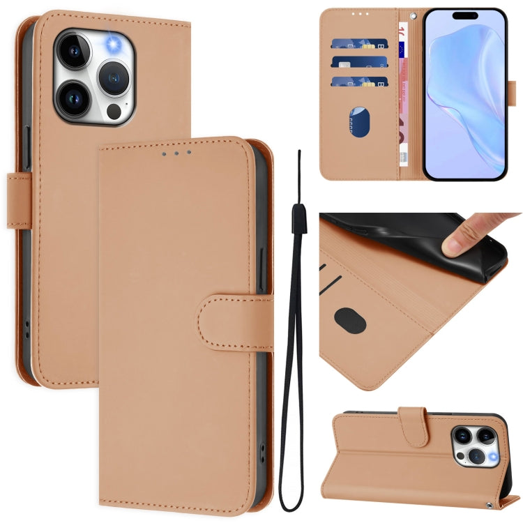Capa de Telefone em Pele de Cor Sólida com Sensação de Pele e Cordão, Para iPhone 14 / 13, Para iPhone 14 Pro