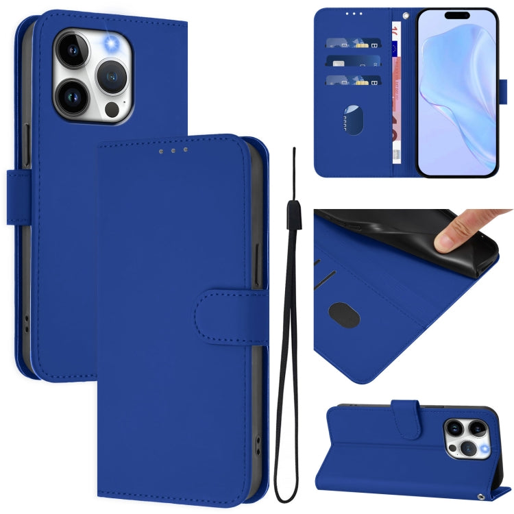 Capa de Telefone em Pele de Cor Sólida com Sensação de Pele e Cordão, Para iPhone 14 / 13, Para iPhone 14 Pro