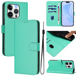 Capa de Telefone em Pele de Cor Sólida com Sensação de Pele e Cordão, Para iPhone 14 / 13, Para iPhone 14 Pro