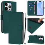 Capa de Telefone em Pele de Cor Sólida com Sensação de Pele e Cordão, Para iPhone 14 / 13, Para iPhone 14 Pro