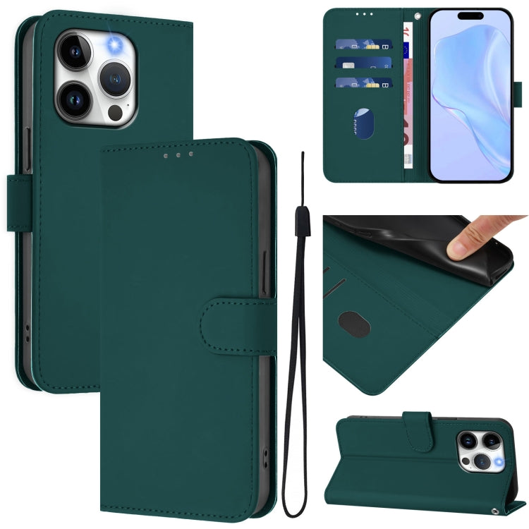 Capa de Telefone em Pele de Cor Sólida com Sensação de Pele e Cordão, Para iPhone 14 / 13, Para iPhone 14 Pro