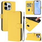 Capa de Telefone em Pele de Cor Sólida com Sensação de Pele e Cordão, Para iPhone 14 / 13, Para iPhone 14 Pro