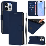 Capa de Telefone em Pele de Cor Sólida com Sensação de Pele e Cordão, Para iPhone 14 / 13, Para iPhone 14 Pro