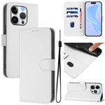 Capa de Telefone em Pele de Cor Sólida com Sensação de Pele e Cordão, Para iPhone 14 / 13, Para iPhone 14 Pro