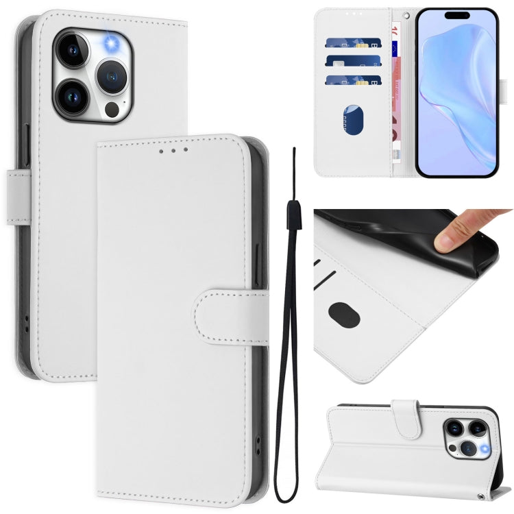 Capa de Telefone em Pele de Cor Sólida com Sensação de Pele e Cordão, Para iPhone 14 / 13, Para iPhone 14 Pro