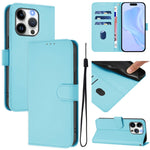 Capa de Telefone em Pele de Cor Sólida com Sensação de Pele e Cordão, Para iPhone 14 / 13, Para iPhone 14 Pro
