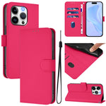 Capa de Telefone em Pele de Cor Sólida com Sensação de Pele e Cordão, Para iPhone 14 / 13, Para iPhone 14 Pro