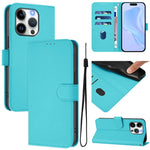 Capa de Telefone em Pele de Cor Sólida com Sensação de Pele e Cordão, Para iPhone 14 / 13, Para iPhone 14 Pro