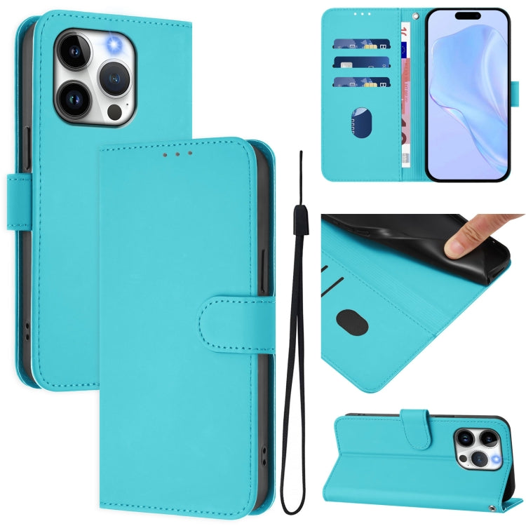 Capa de Telefone em Pele de Cor Sólida com Sensação de Pele e Cordão, Para iPhone 14 / 13, Para iPhone 14 Pro