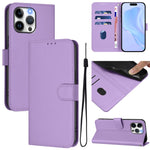 Skin Feel Solid Color Leather Phone Case with Lanyard, For iPhone 14 Pro Max, For iPhone SE 2022 / 2020