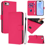 Skin Feel Solid Color Leather Phone Case with Lanyard, For iPhone 14 Pro Max, For iPhone SE 2022 / 2020