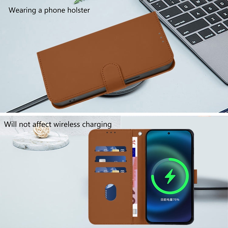 Skin Feel Solid Color Leather Phone Case with Lanyard, For iPhone 13 mini, For iPhone 12 / 12 Pro