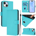 Skin Feel Solid Color Leather Phone Case with Lanyard, For iPhone 13 mini, For iPhone 12 / 12 Pro