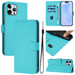 Skin Feel Solid Color Leather Phone Case with Lanyard, For iPhone 12 Pro Max, For iPhone 12 mini