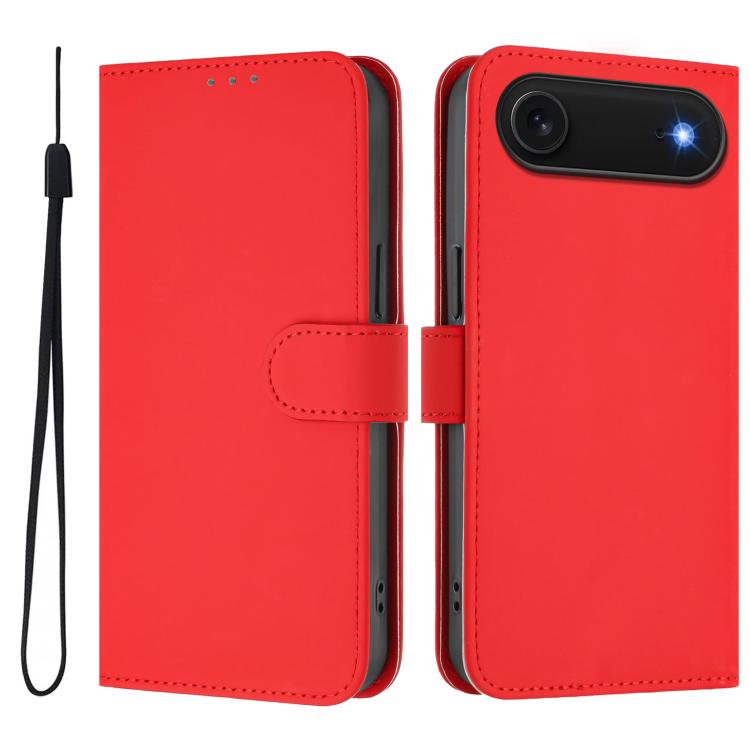 Capa de telemóvel em pele cor sólida com sensação de pele e cordão, para iPhone Air, para iPhone 16 Pro Max