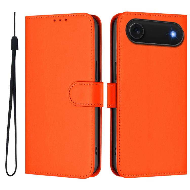 Capa de telemóvel em pele cor sólida com sensação de pele e cordão, para iPhone Air, para iPhone 16 Pro Max