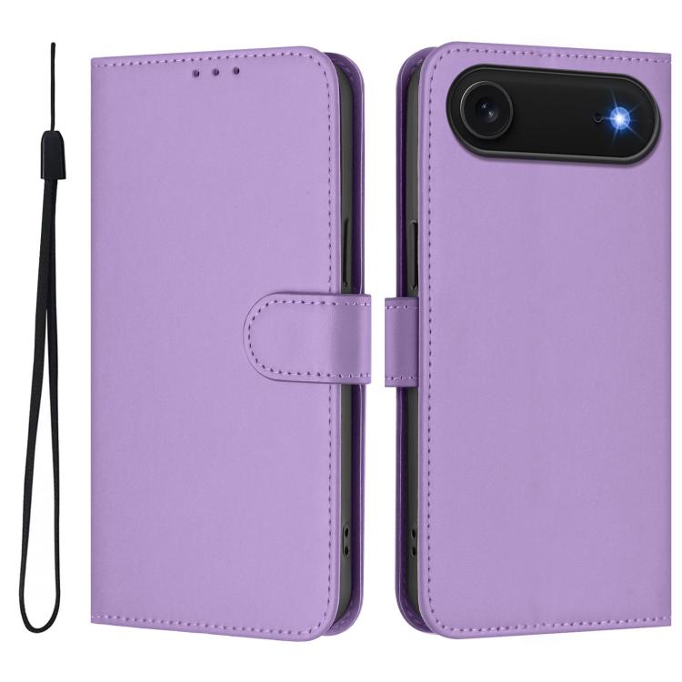 Capa de telemóvel em pele cor sólida com sensação de pele e cordão, para iPhone Air, para iPhone 16 Pro Max