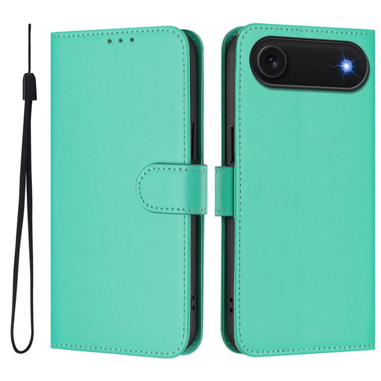 Capa de telemóvel em pele cor sólida com sensação de pele e cordão, para iPhone Air, para iPhone 16 Pro Max