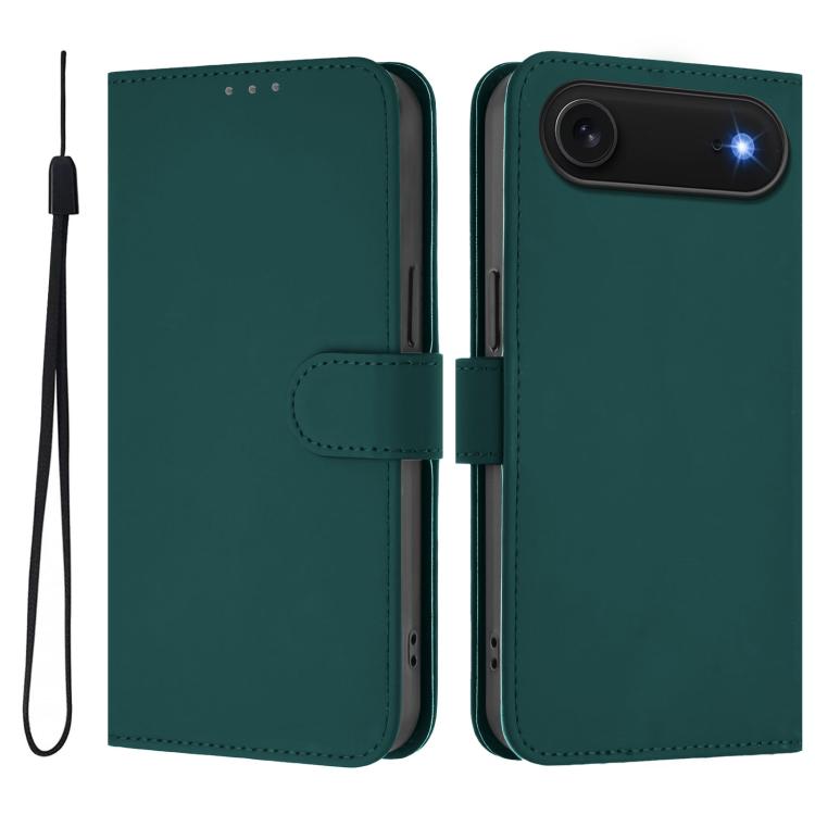 Capa de telemóvel em pele cor sólida com sensação de pele e cordão, para iPhone Air, para iPhone 16 Pro Max