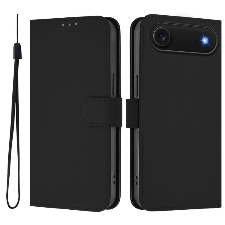 Capa de telemóvel em pele cor sólida com sensação de pele e cordão, para iPhone Air, para iPhone 16 Pro Max