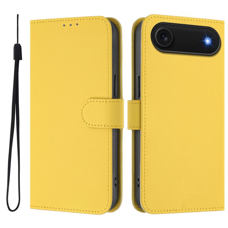 Capa de telemóvel em pele cor sólida com sensação de pele e cordão, para iPhone Air, para iPhone 16 Pro Max