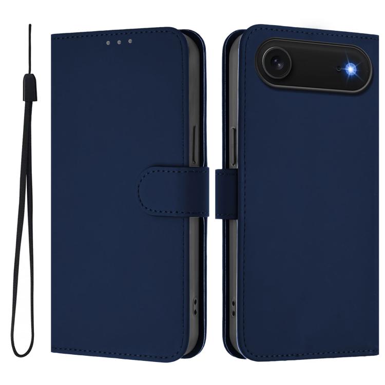 Capa de telemóvel em pele cor sólida com sensação de pele e cordão, para iPhone Air, para iPhone 16 Pro Max