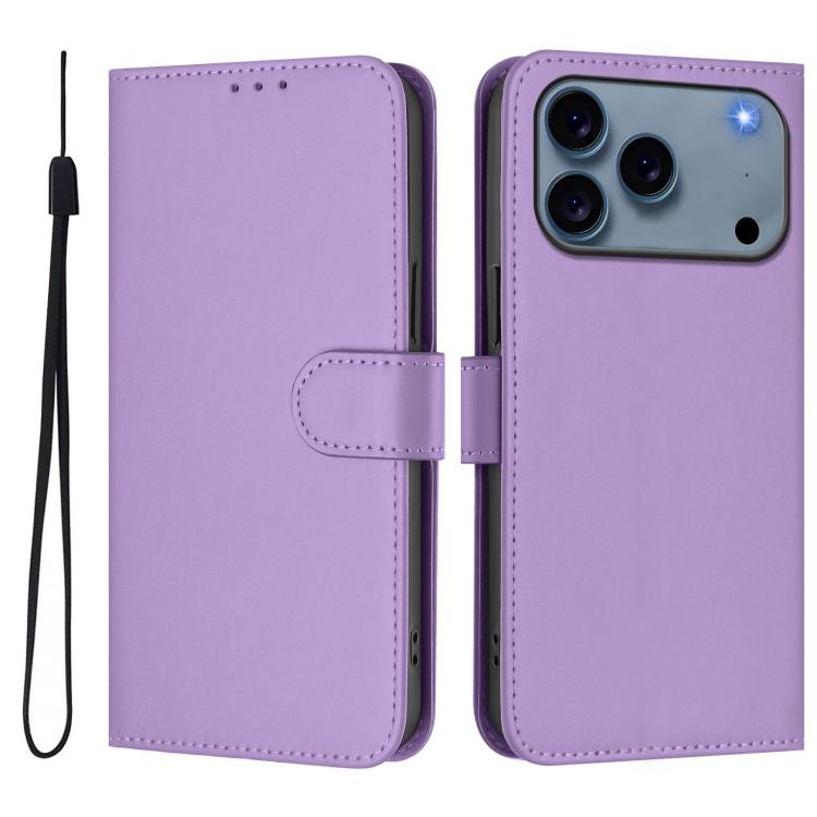 Capa de telemóvel em pele cor sólida com sensação de pele e cordão, para iPhone 17e / 16e, para iPhone 17 Pro Max