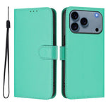 Capa de telemóvel em pele cor sólida com sensação de pele e cordão, para iPhone 17e / 16e, para iPhone 17 Pro Max