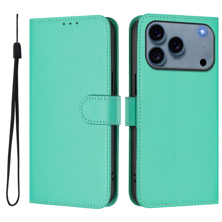 Capa de telemóvel em pele cor sólida com sensação de pele e cordão, para iPhone 17e / 16e, para iPhone 17 Pro Max