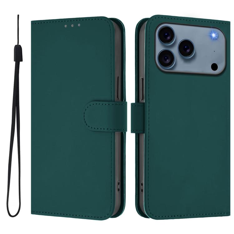 Capa de telemóvel em pele cor sólida com sensação de pele e cordão, para iPhone 17e / 16e, para iPhone 17 Pro Max