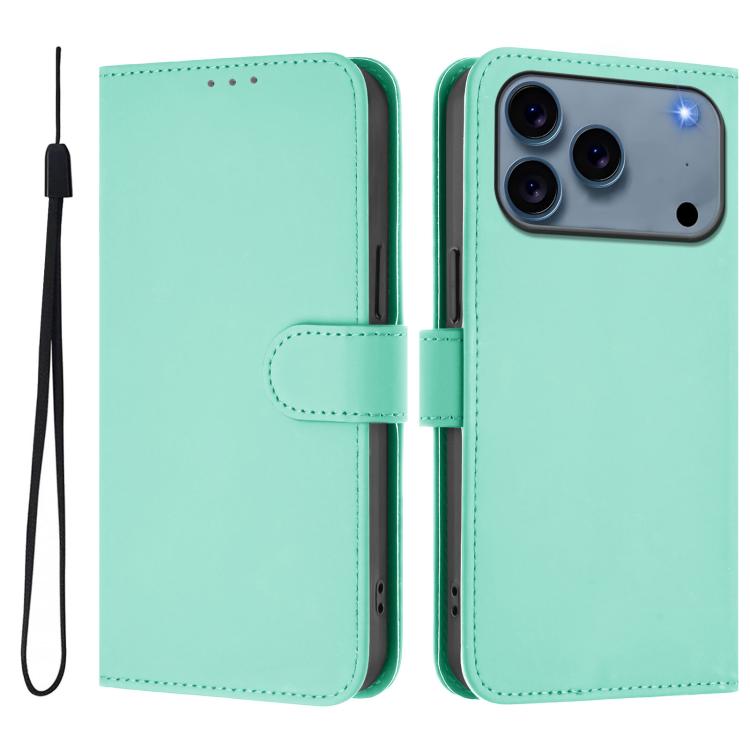 Capa de telemóvel em pele cor sólida com sensação de pele e cordão, para iPhone 17e / 16e, para iPhone 17 Pro Max