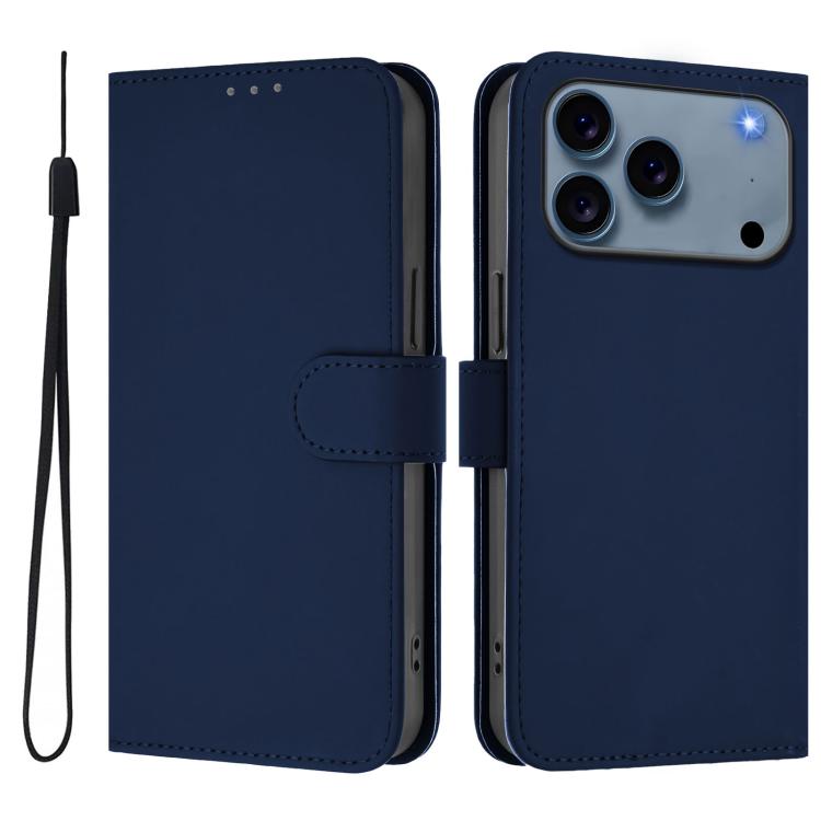 Capa de telemóvel em pele cor sólida com sensação de pele e cordão, para iPhone 17e / 16e, para iPhone 17 Pro Max