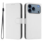 Capa de telemóvel em pele cor sólida com sensação de pele e cordão, para iPhone 17e / 16e, para iPhone 17 Pro Max