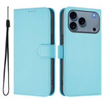Capa de telemóvel em pele cor sólida com sensação de pele e cordão, para iPhone 17e / 16e, para iPhone 17 Pro Max