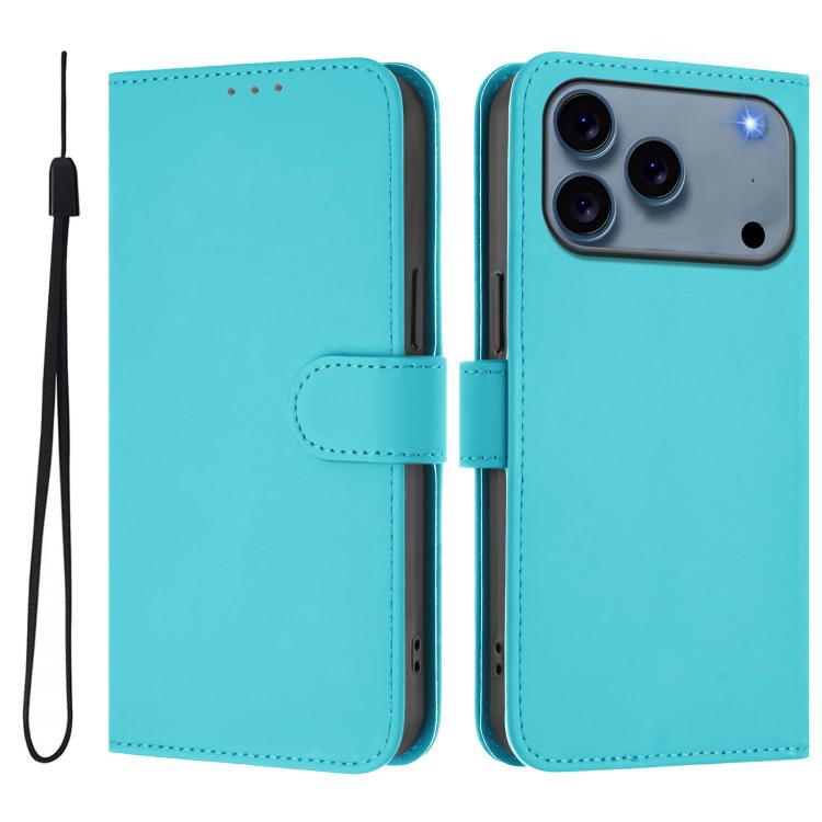 Capa de telemóvel em pele cor sólida com sensação de pele e cordão, para iPhone 17e / 16e, para iPhone 17 Pro Max