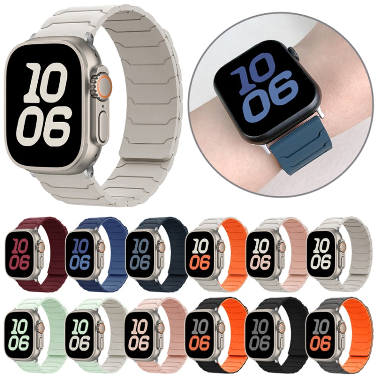 Pulseira Magnética de Silicone para Relógio, Para Apple Watch 46mm / 49mm / 45mm / 44mm, Para Apple Watch 42mm / 41mm / 40mm / 38mm