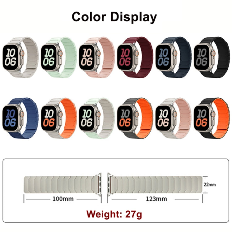 Pulseira Magnética de Silicone para Relógio, Para Apple Watch 46mm / 49mm / 45mm / 44mm, Para Apple Watch 42mm / 41mm / 40mm / 38mm