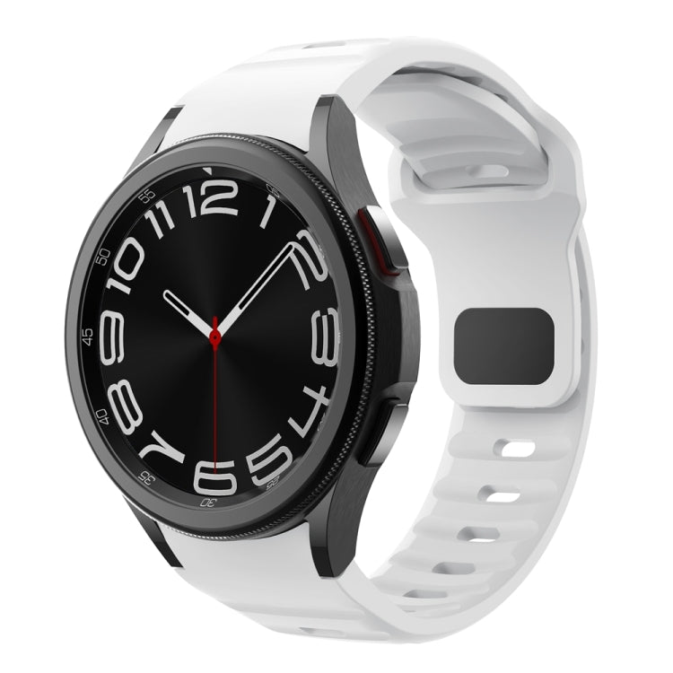 Correia de relógio em silicone com textura ondulada e fivela invertida, para Samsung Galaxy Watch 7 / 6 / 5 / 4