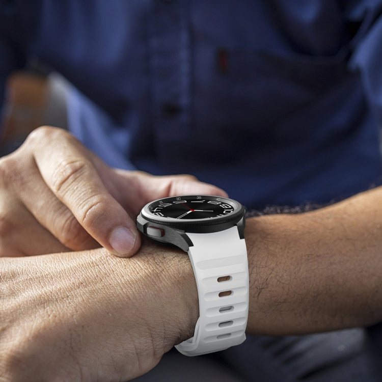 Correia de relógio em silicone com textura ondulada e fivela invertida, para Samsung Galaxy Watch 7 / 6 / 5 / 4