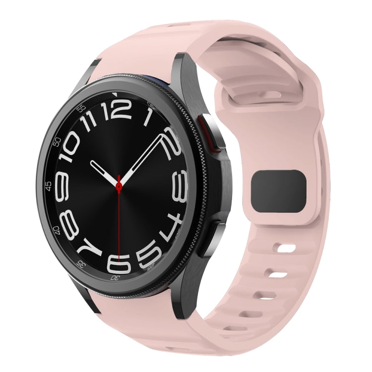 Correia de relógio em silicone com textura ondulada e fivela invertida, para Samsung Galaxy Watch 7 / 6 / 5 / 4