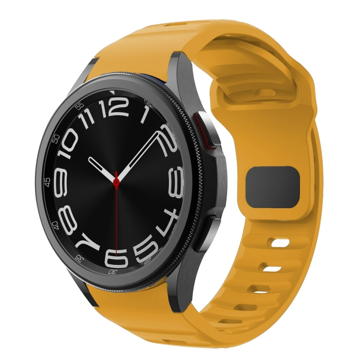 Correia de relógio em silicone com textura ondulada e fivela invertida, para Samsung Galaxy Watch 7 / 6 / 5 / 4