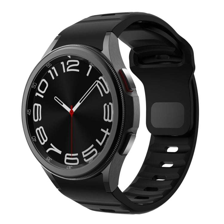 Correia de relógio em silicone com textura ondulada e fivela invertida, para Samsung Galaxy Watch 7 / 6 / 5 / 4