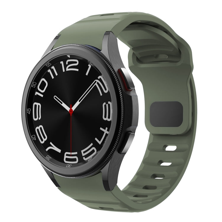 Correia de relógio em silicone com textura ondulada e fivela invertida, para Samsung Galaxy Watch 7 / 6 / 5 / 4