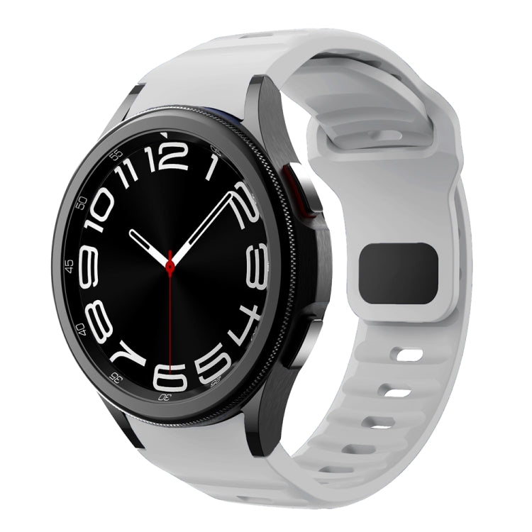 Correia de relógio em silicone com textura ondulada e fivela invertida, para Samsung Galaxy Watch 7 / 6 / 5 / 4