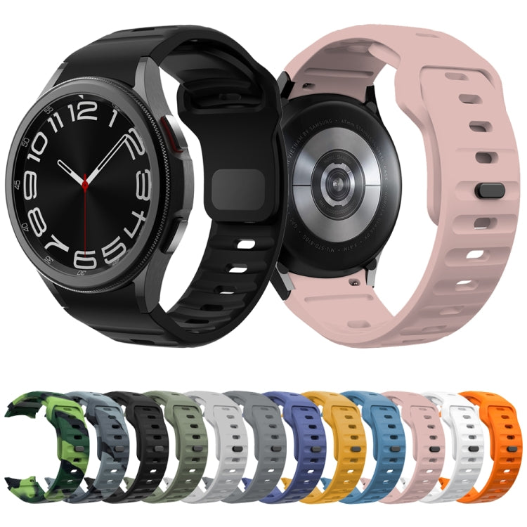 Correia de relógio em silicone com textura ondulada e fivela invertida, para Samsung Galaxy Watch 7 / 6 / 5 / 4