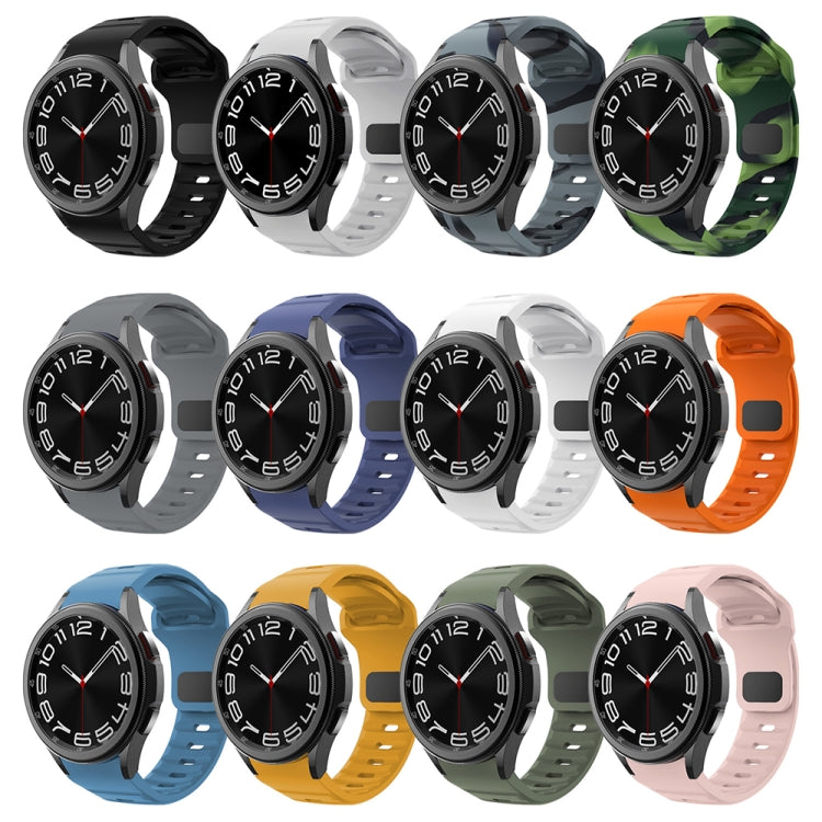 Correia de relógio em silicone com textura ondulada e fivela invertida, para Samsung Galaxy Watch 7 / 6 / 5 / 4